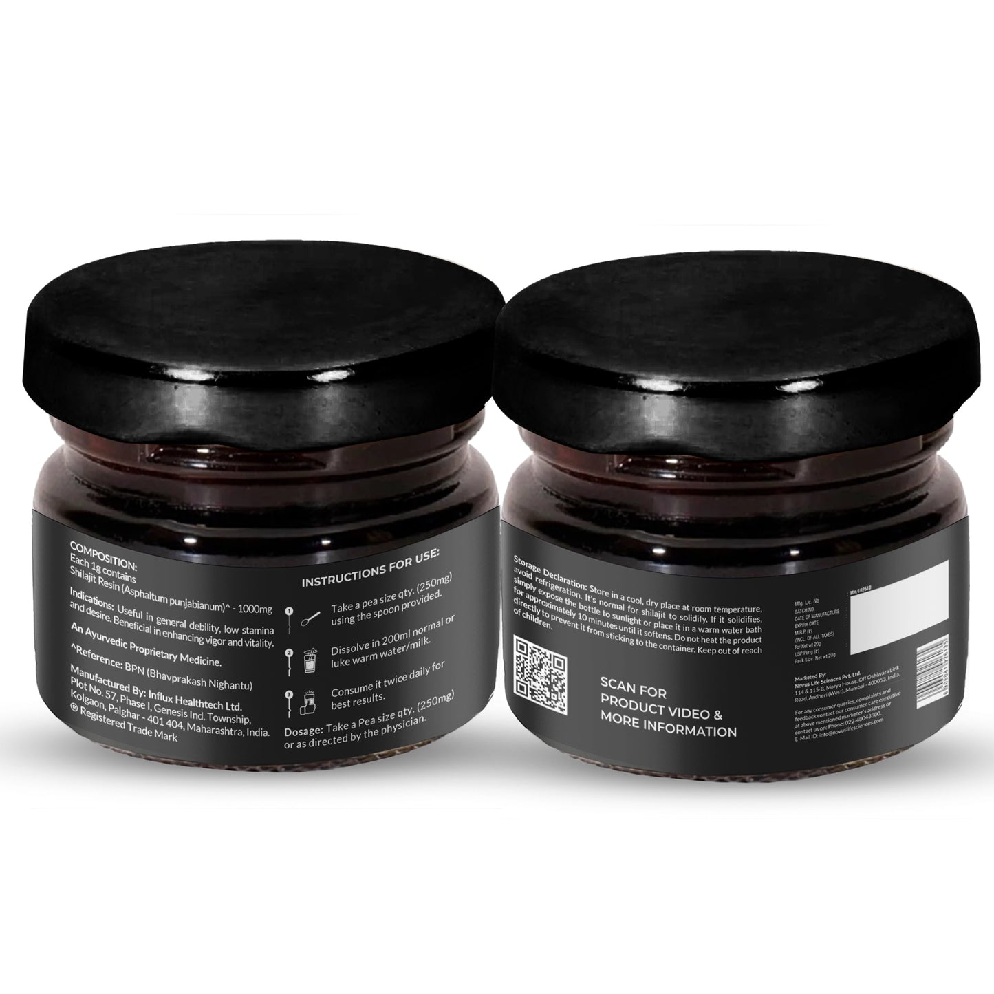 Shilajit Plain Resin for Men & Women | Pure Himalayan Shilajit – 20g