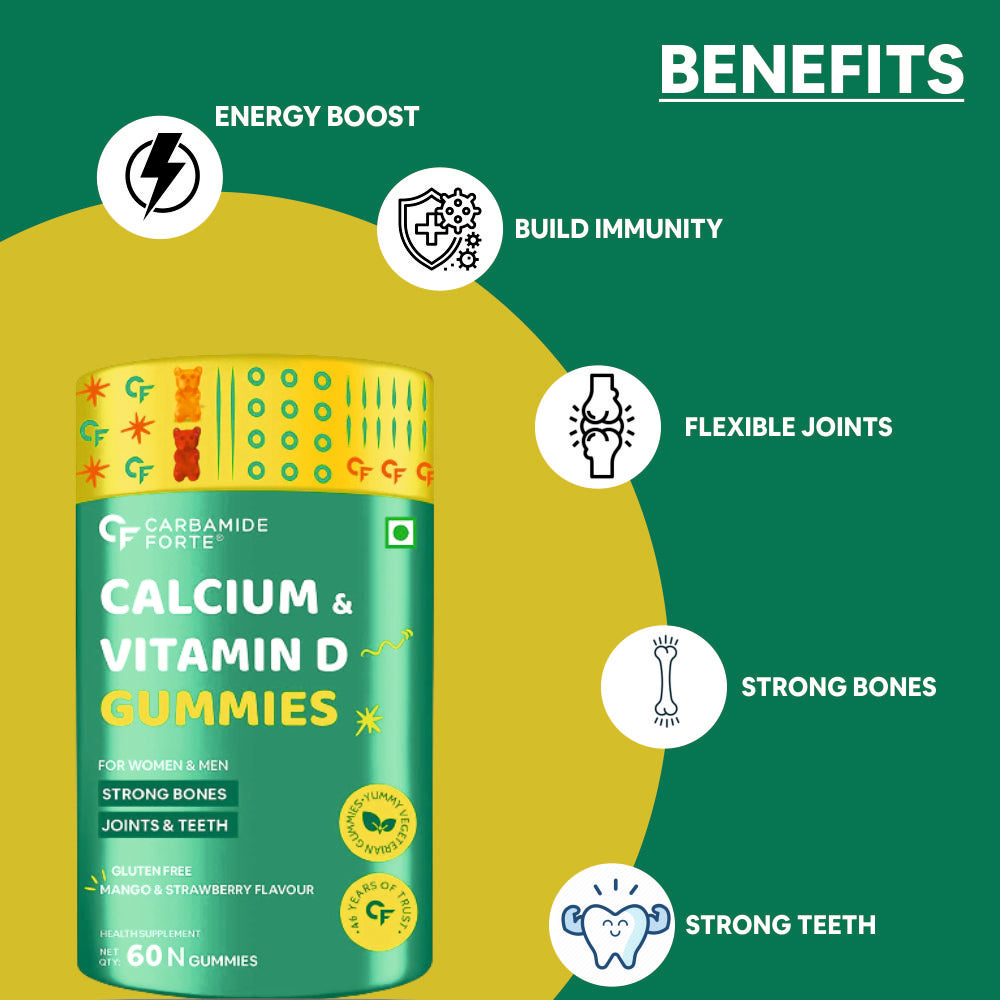 Carbamide Forte Calcium with Vitamin D Gummies - 60 Veg Gummies