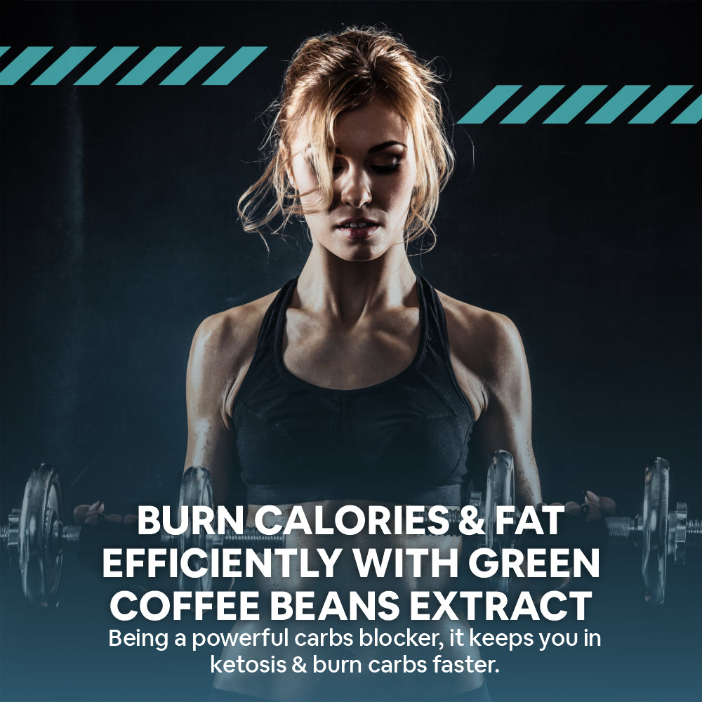 Carbamide Forte Keto Fat Burner Tablets with Garcinia Cambogia for Women and Men 2100mg with Green Coffee Bean Extract & Green Tea Extract - 60 Veg Tablets
