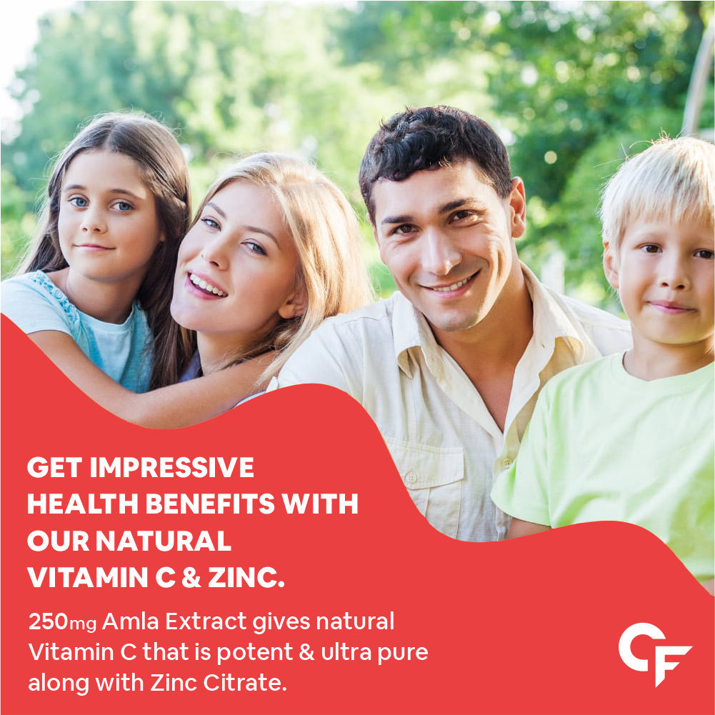 Carbamide Forte Vitamin C Gummies with Zinc for Men, Women & Kids | Natural Immunity Booster, Antioxidant, Heart, Hair, Skin & Collagen Builder – 60 Veg Gummies