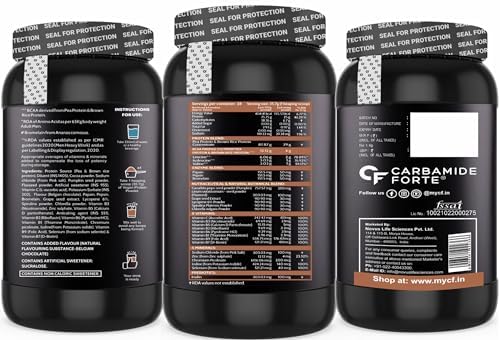 Carbamide Forte Vegan Protein Powder - Plant Based Protein Powder with Multivitamin, Minerals, Superfoods, Pea Protein, Digestive Enzymes | Plant Protein Powder Cafe Mocha Flavour - 1Kg