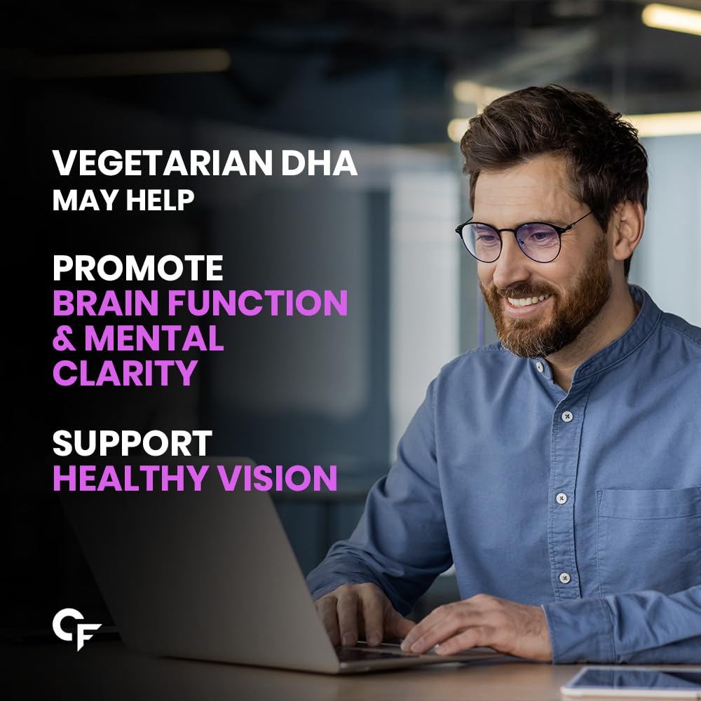 Carbamide Forte Veg Omega3 DHA 250mg - Gummies for Men, Women & Kids with Vegetarian DHA | No Fish oil Used | Omega Veg DHA Gummies | Healthy Heart, Brain & Joints - 60 Veg Gummies