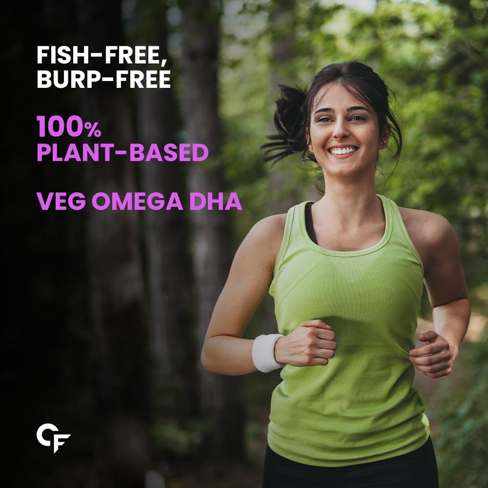 Carbamide Forte Veg Omega3 DHA 250mg - Gummies for Men, Women & Kids with Vegetarian DHA | No Fish oil Used | Omega Veg DHA Gummies | Healthy Heart, Brain & Joints - 60 Veg Gummies