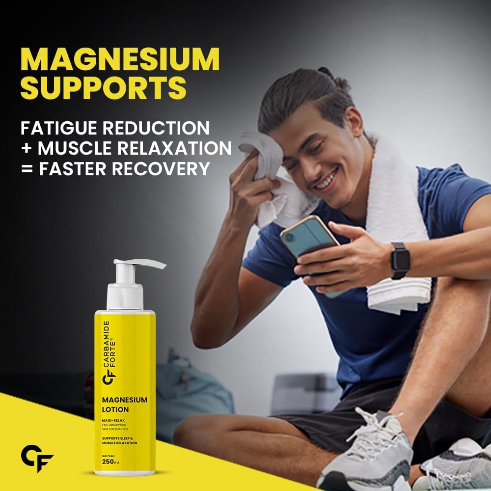 Carbamide Forte Magnesium Oil Lotion | Magnesium Lotion for Feet, Sleep Support, Muscle Recovery & Pain Relief | Magnesium Lotion for Sleep | 250ml