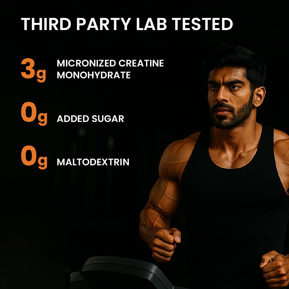 Carbamide Forte Creatine Mono hydrate Powder | Micronized Creatine Monohydrate 308gm | Micronized Monohydrate Creatine Supplement for Lean Muscle, Strength & Energy - Orange - 33 Servings - 308g