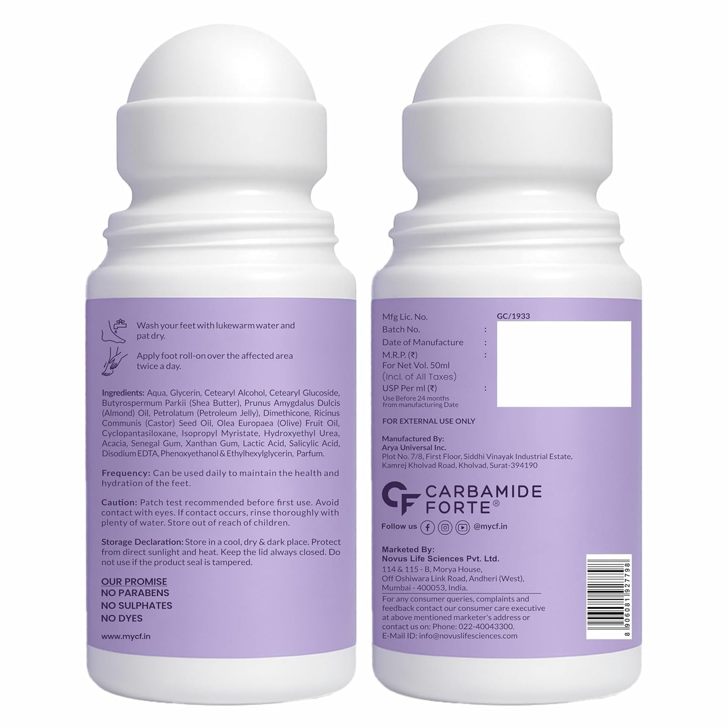 20% Urea Foot Cream Roll-On for Dry & Cracked Heels