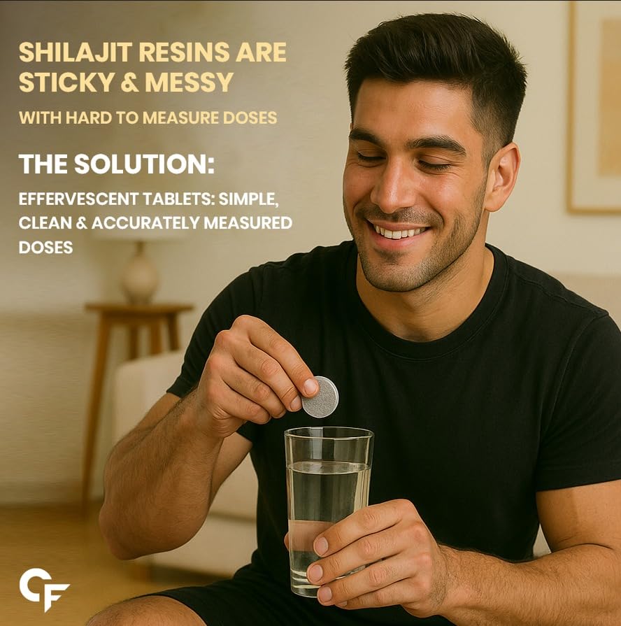 Carbamide Forte Shilajit / Shilajeet Gold Effervescent Tablets | Ayurvedic Himalayan Shilajit Original Effervescent Tablets For Men | Helps In Boosting Strength, Stamina & Power | Pure Shilajit Gold For Men | 15 Effervescent Tablets