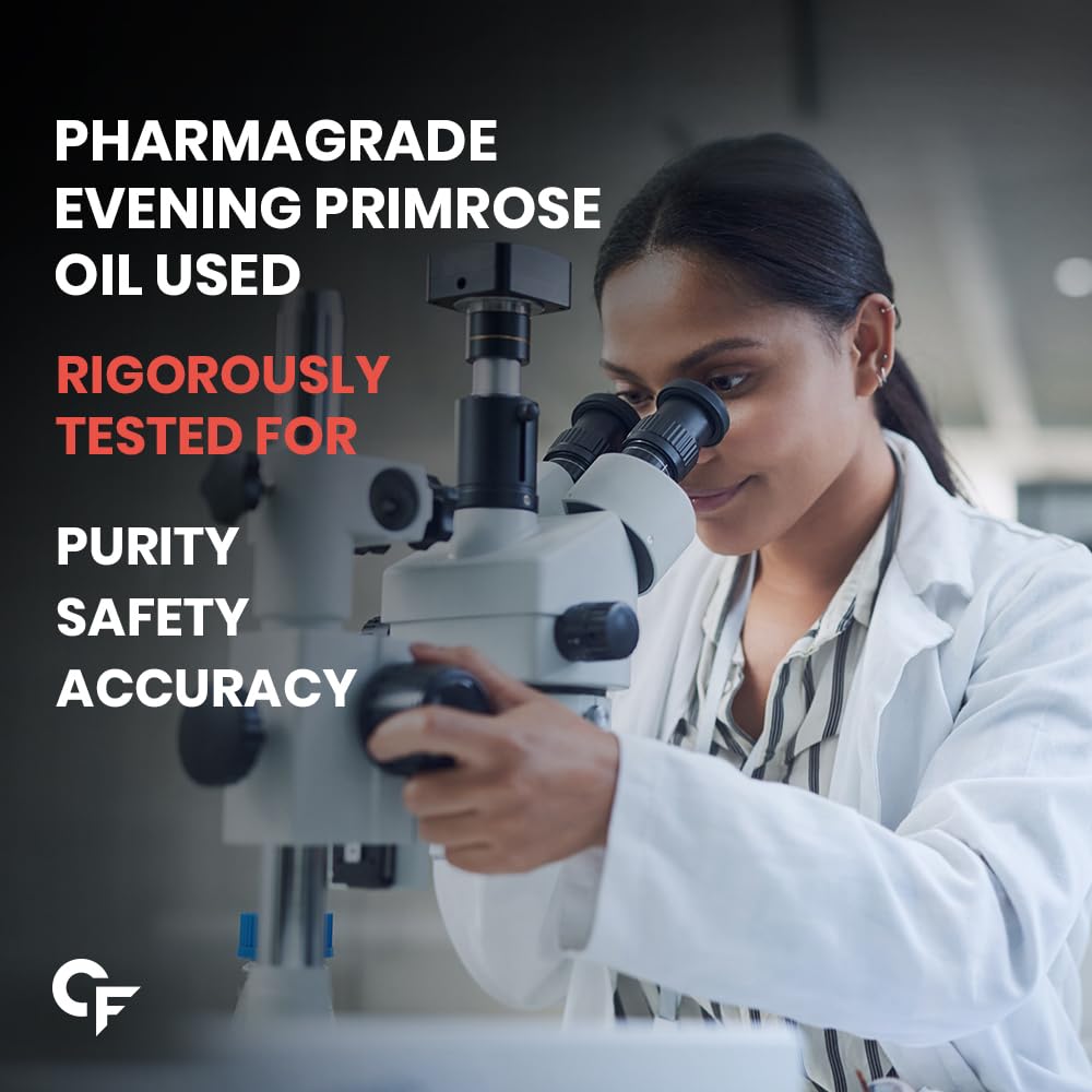 Carbamide Forte Evening Primrose Oil Capsules 1250mg For Women | 100% Pure & Cold Pressed Primrose Oil Capsules | Primosa 1250mg May Support Immunity Boost & Skin Health | Support Hormonal Balance | Hexane & Paraben Free | 60 PrimroseOil Capsule