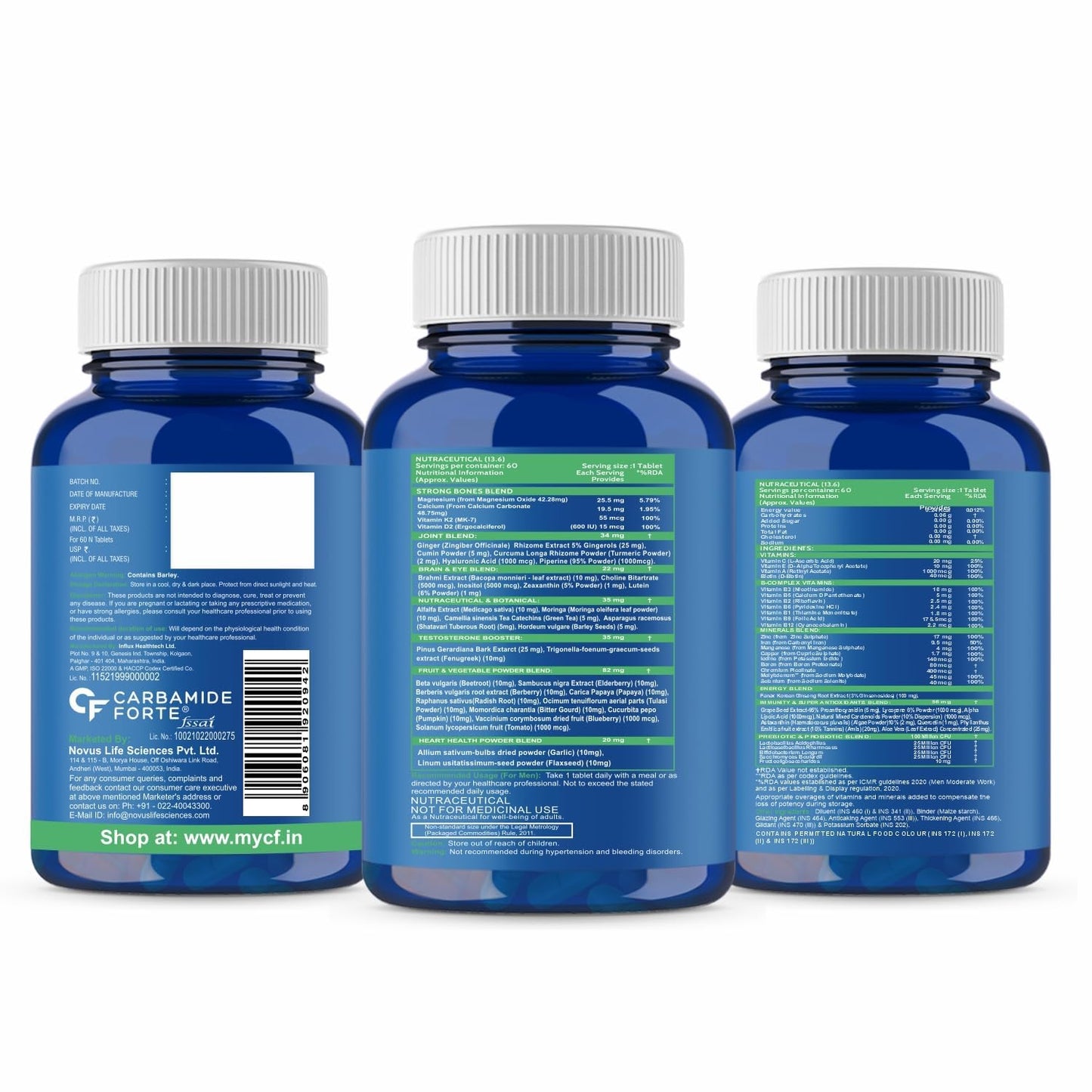 Carbamide Forte Multivitamin Tablet For Men | Multi vitamin For Men With Probiotics For Immunity & Energy | Multivitamin Supplement With Zinc, Multivitamins, Multiminerals - 60 Veg Tablets