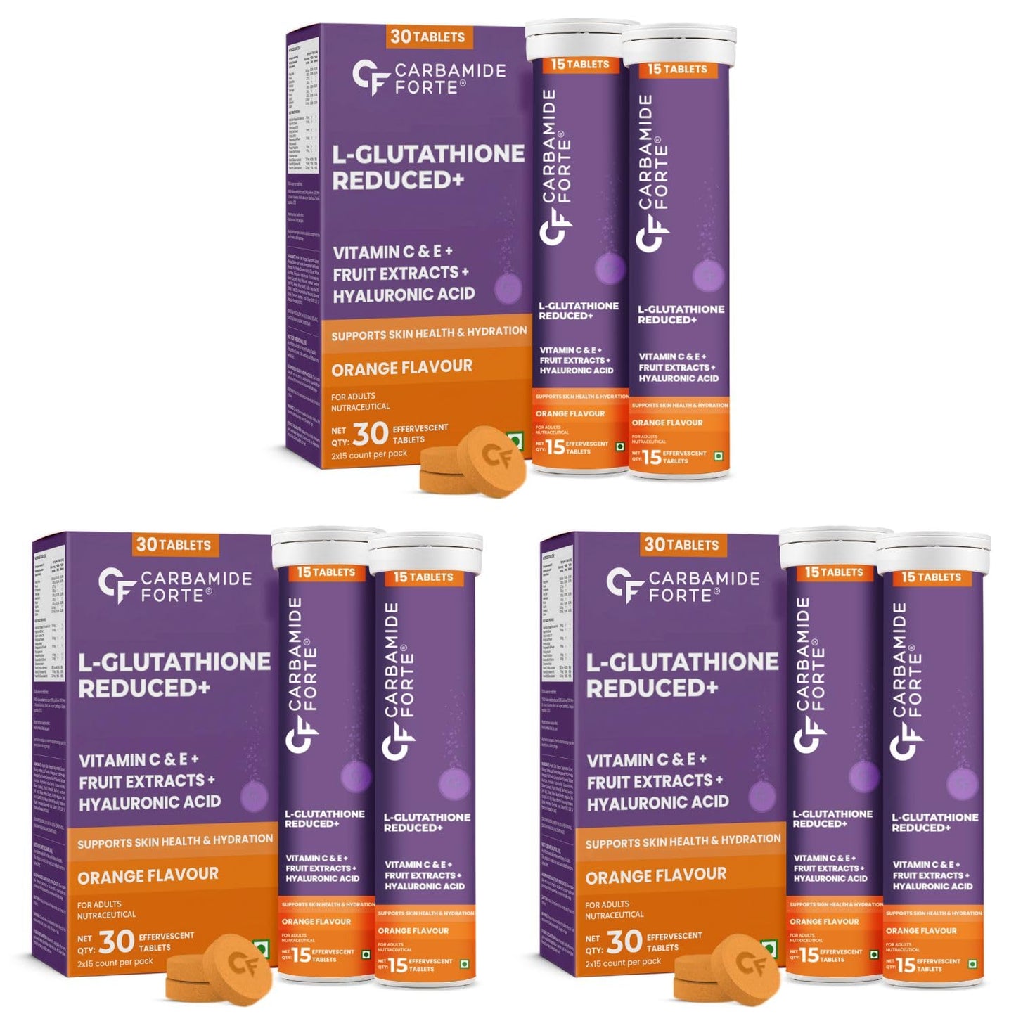 Japanese Reduced L-Glutathione Effervescent Tablets 600mg for Skin Health Support Pack of 30 Tablets