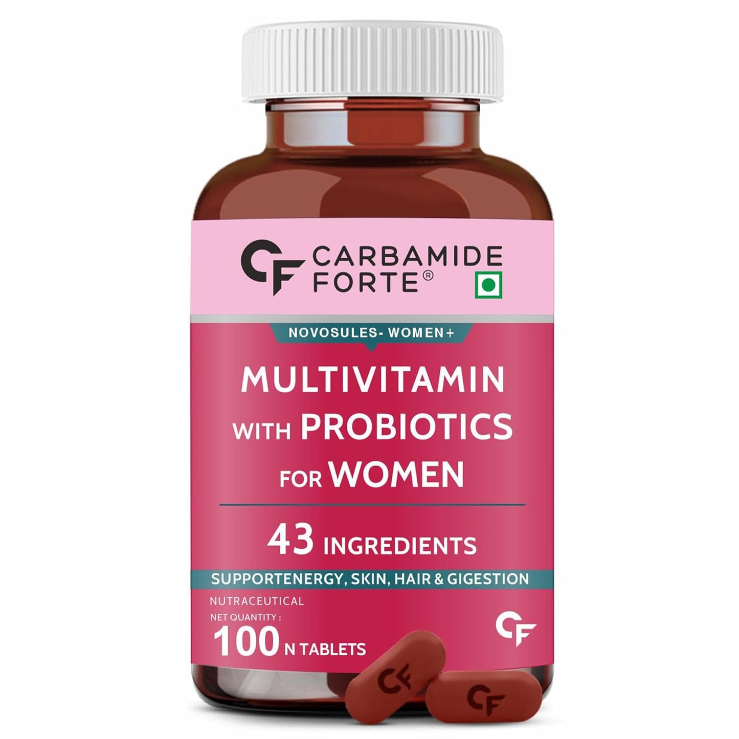 Carbamide Forte Multivitamin Tablets for Women | Multi Vitamin Women’s Wellness | Complete Multivitamin for Women with 43 Ingredients | Women Multivitamin Tablets for Energy & Health-100 Veg Tablets