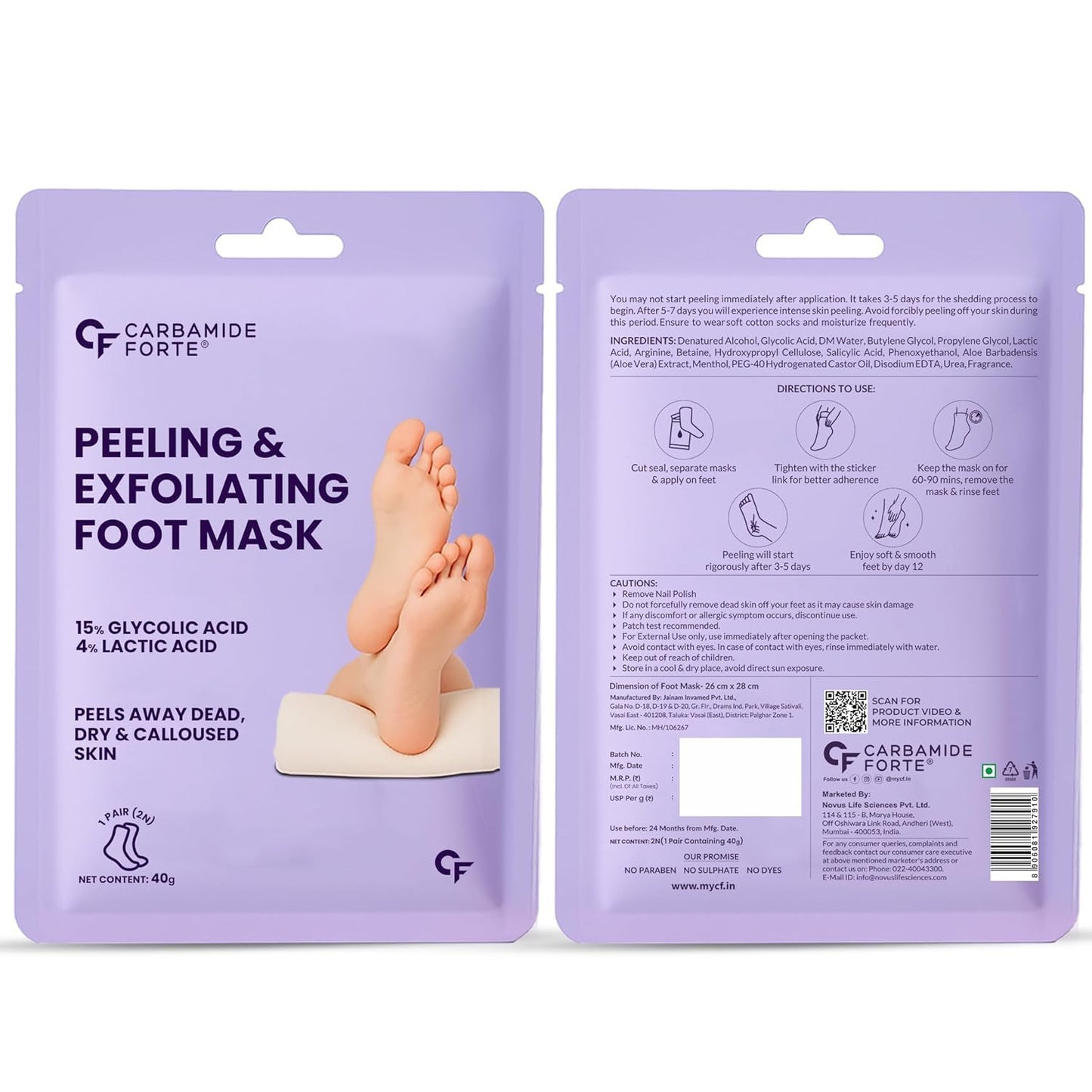Foot Peeling & Exfoliating Mask for Dry, Calloused Feet