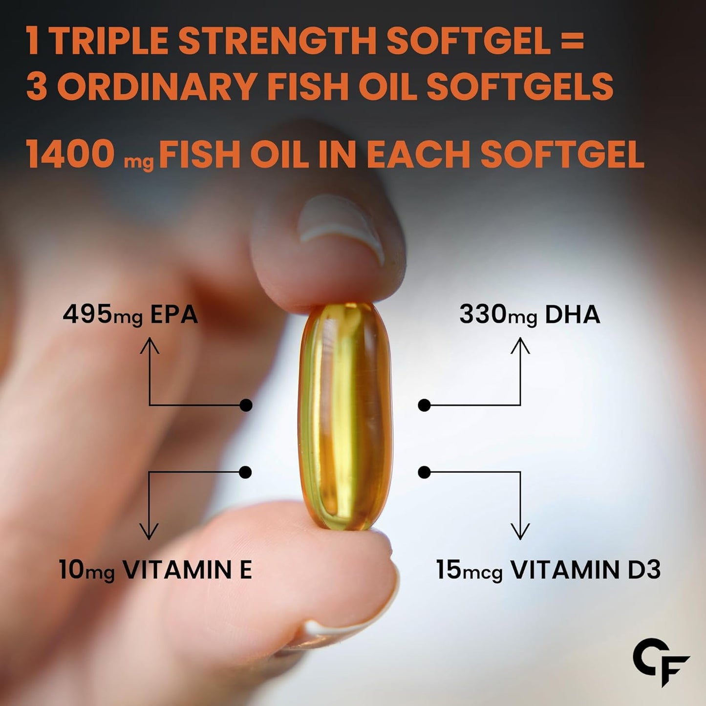 Carbamide Forte Triple Strength Omega 3 Fish Oil Capsules 1400mg | Fatty Acid Supplements | Fish Oil | Omega 3 Supplement - 30 Capsules
