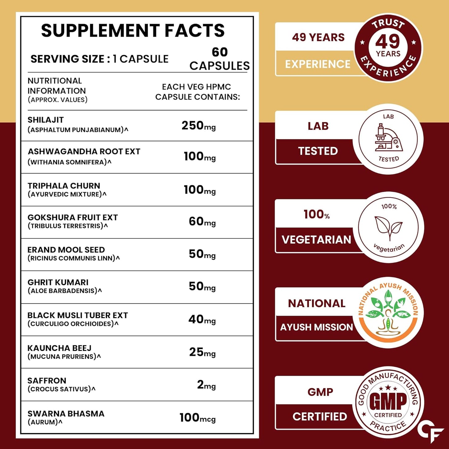 Carbamide Forte Shilajit Gold Capsules For Women With Pure Shilajeet Swarna Bhasma, Saffron & Ashwagandha | Himalayan Shilajit for Women | Shilajeet Gold Original | 60 Veg Capsules