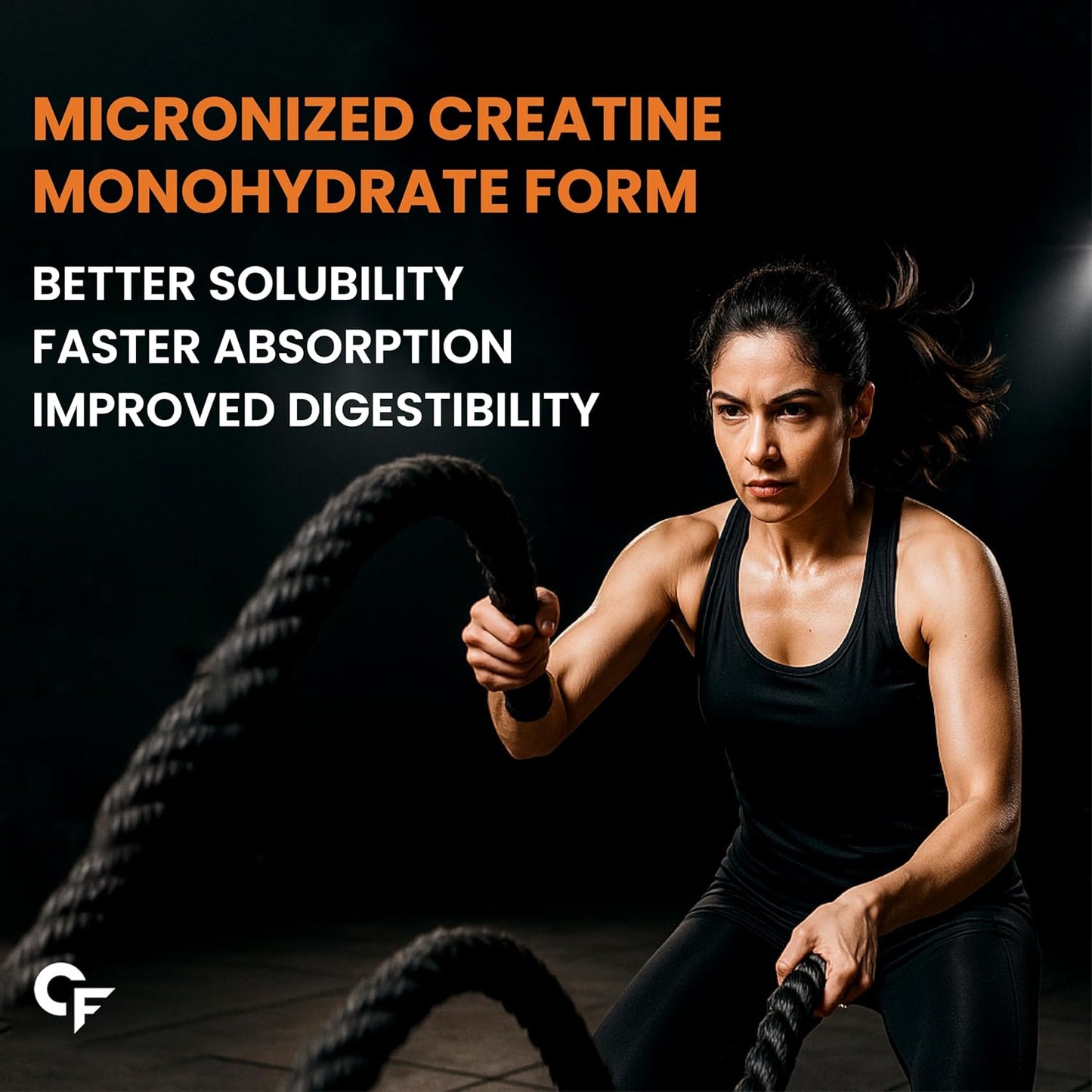 Carbamide Forte Creatine Mono hydrate Powder | Micronized Creatine Monohydrate 308gm | Micronized Monohydrate Creatine Supplement for Lean Muscle, Strength & Energy - Orange - 33 Servings - 308g