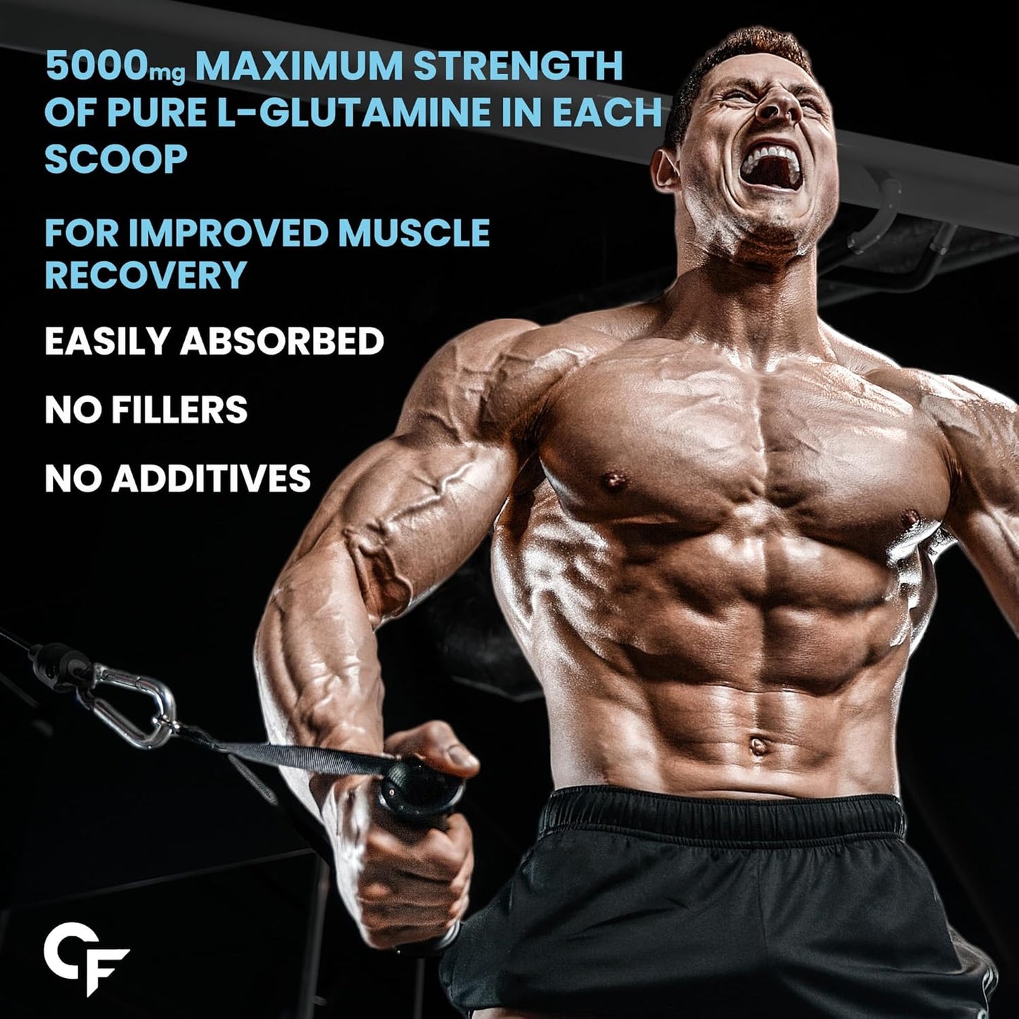 Carbamide Forte L Glutamine Powder 5000mg | L Glutamine Supplement for Men | Post Workout Muscle Recovery Supplements for Men - Unflavoured - 50 SERVINGS - 150g