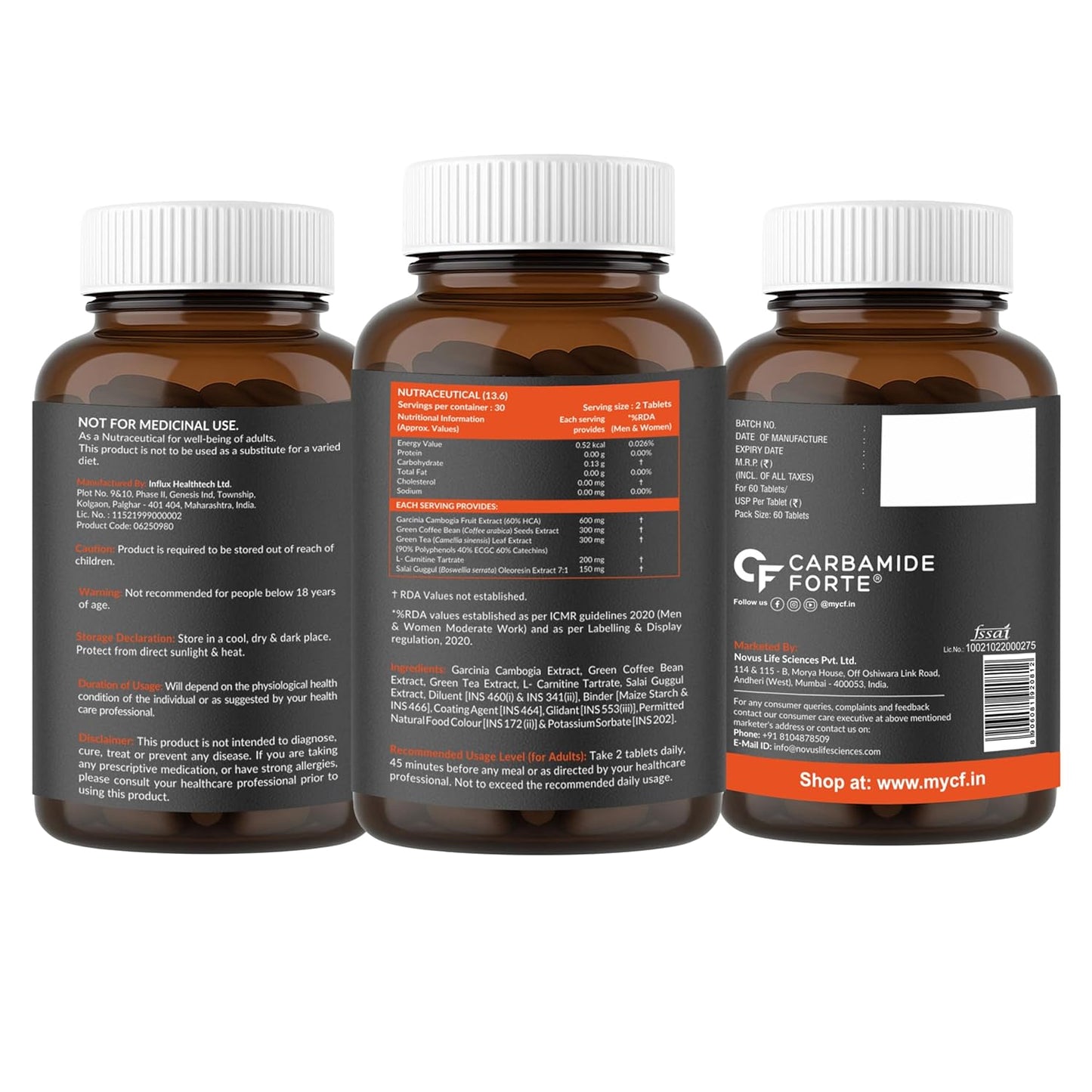 Keto Fat Burner Tablets for Men & Women – 5-in-1 Formula with Garcinia Cambogia (60 Tablets)