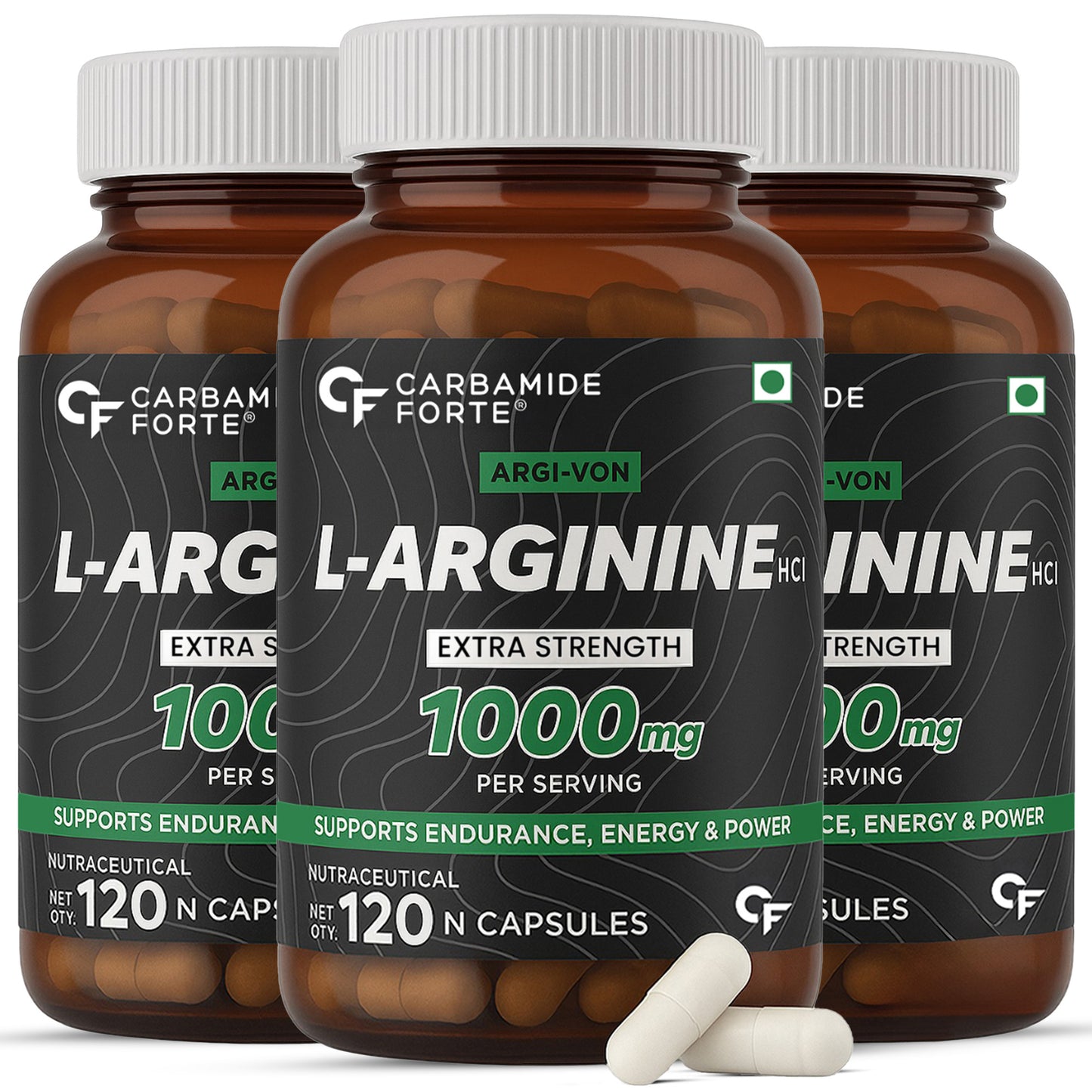 L-Arginine HCL 1000mg Supplement | 120 Capsules