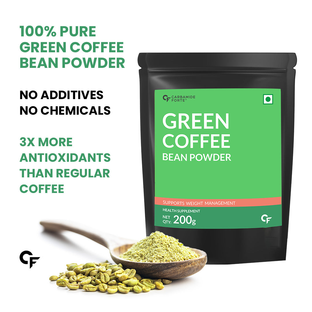 Carbamide Forte Green Coffee Beans Powder for Weight Loss with High CGA & Low Caffeine - 200g Veg Powder