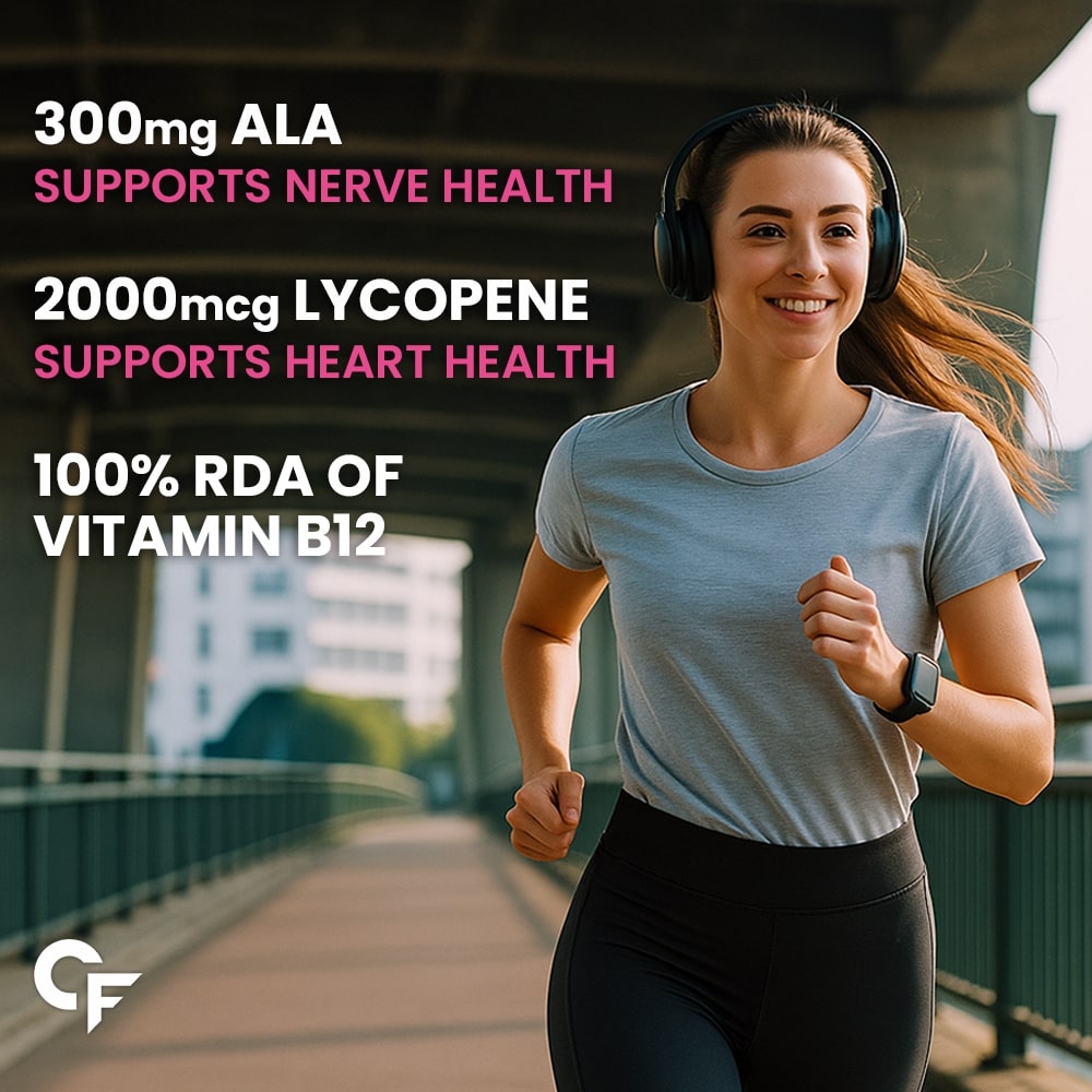 Carbamide Forte Alpha Lipoic Acid 300mg - ALA Capsules with Vitamin B12 & Lycopene | ALA Supplement | Supports Healthy Skin & Immunity - 60 Veg ALA Capsules