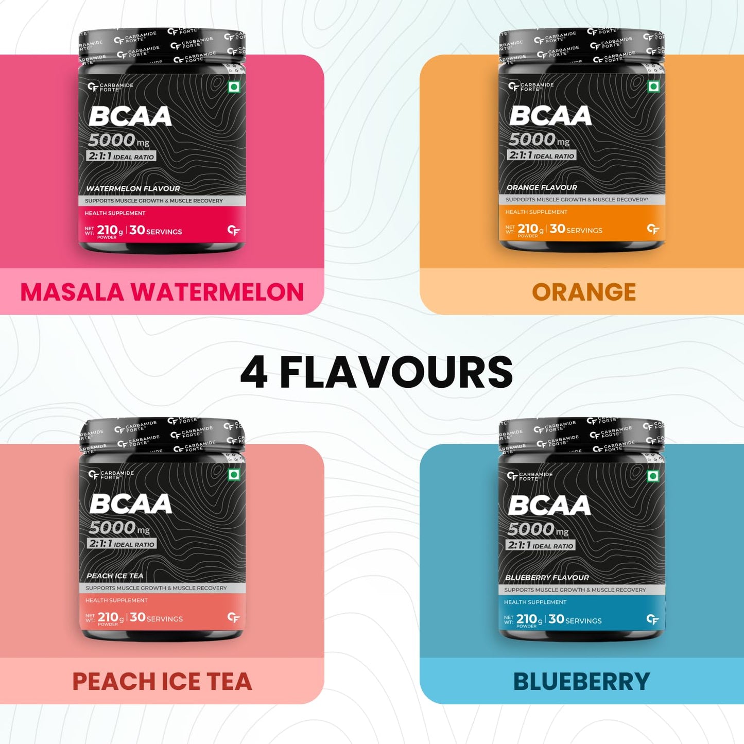 Carbamide Forte BCAA Powder 5000mg Watermelon Flavor | BCAA Supplement For Women & Men Muscle Growth | BCAA Pre Workout & BCAA Intra Workout Supplement For Muscle Recovery | BCAA Supplements For Men & Women 7g Serving with Ideal 2:1:1 Ratio