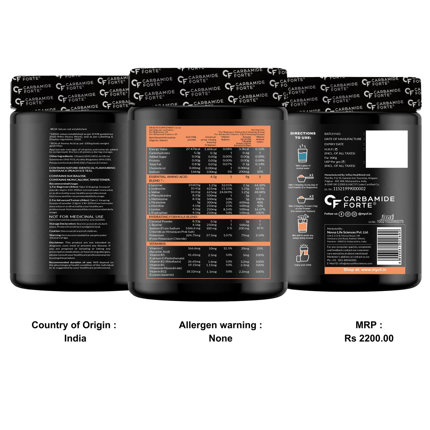 EAA Powder – Peach Ice Tea, 300 g