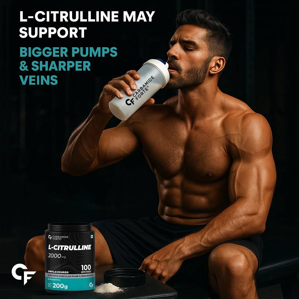 Carbamide Forte L Citrulline Powder 2000mg | Boosts Nitric Oxide, Pre Workout Supplements for Men & Women - Unflavoured - 100 SERVINGS - 200g