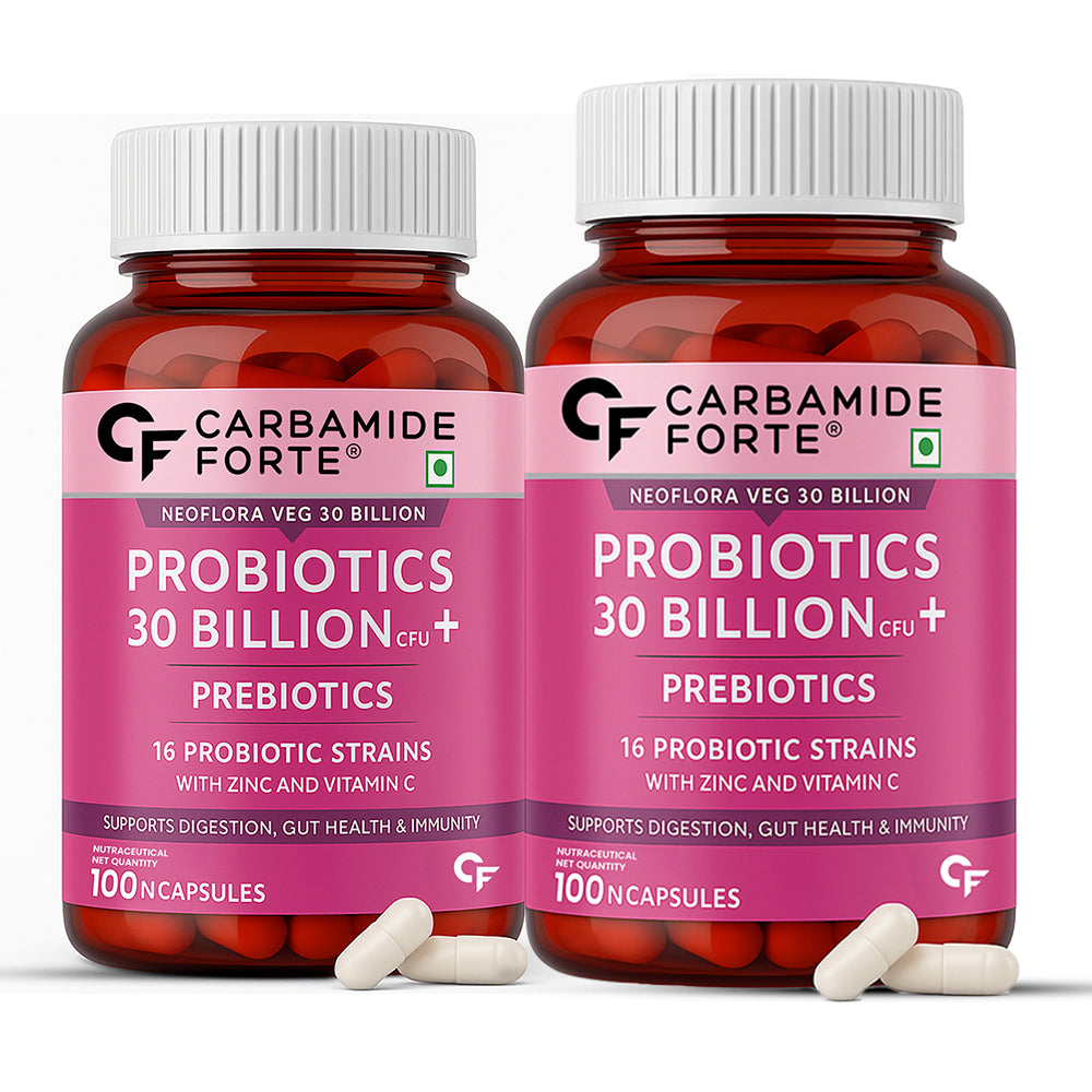 Probiotics 30 Billion CFU – 100 Veg Capsules - Carbamide Forte - Pack of 2