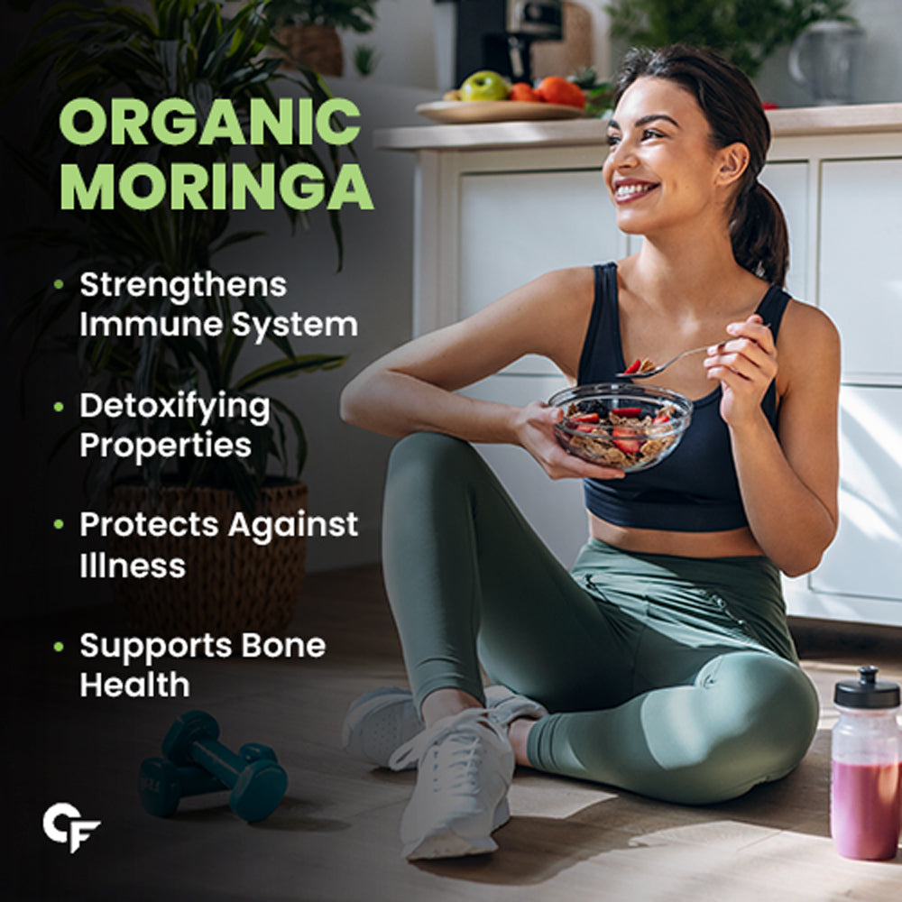 Carbamide Forte 100% Moringa Powder Organic - USDA Certified | Moringa Leaves Powder Organic for Immunity, Digestion & Energy | 100g