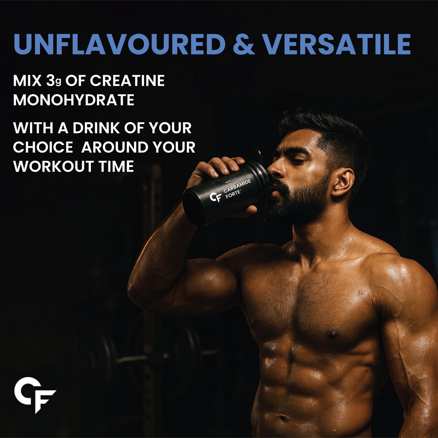 Carbamide Forte Monohydrate Creatine Powder | Micronized Monohydrate 103gm | Creatine Monohydrate Supplement for Lean Muscle, Strength & Energy - Unflavoured - 33 Servings - 103g