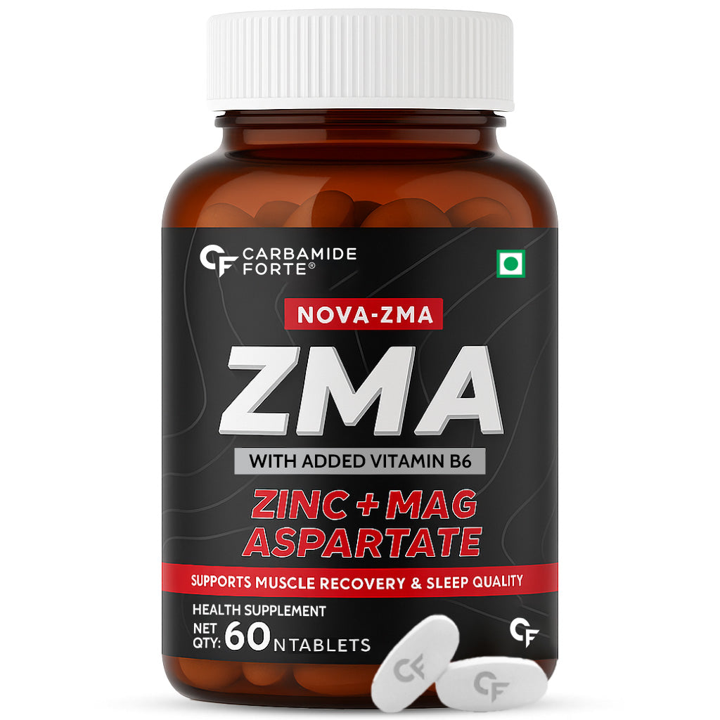 Carbamide Forte ZMA and Zinc Supplement for Men | Zinc and Magnesium Supplements with Vitamin B6 | Zinc tablets May Support Muscle Recovery and Sleep Quality | 60 Tablets