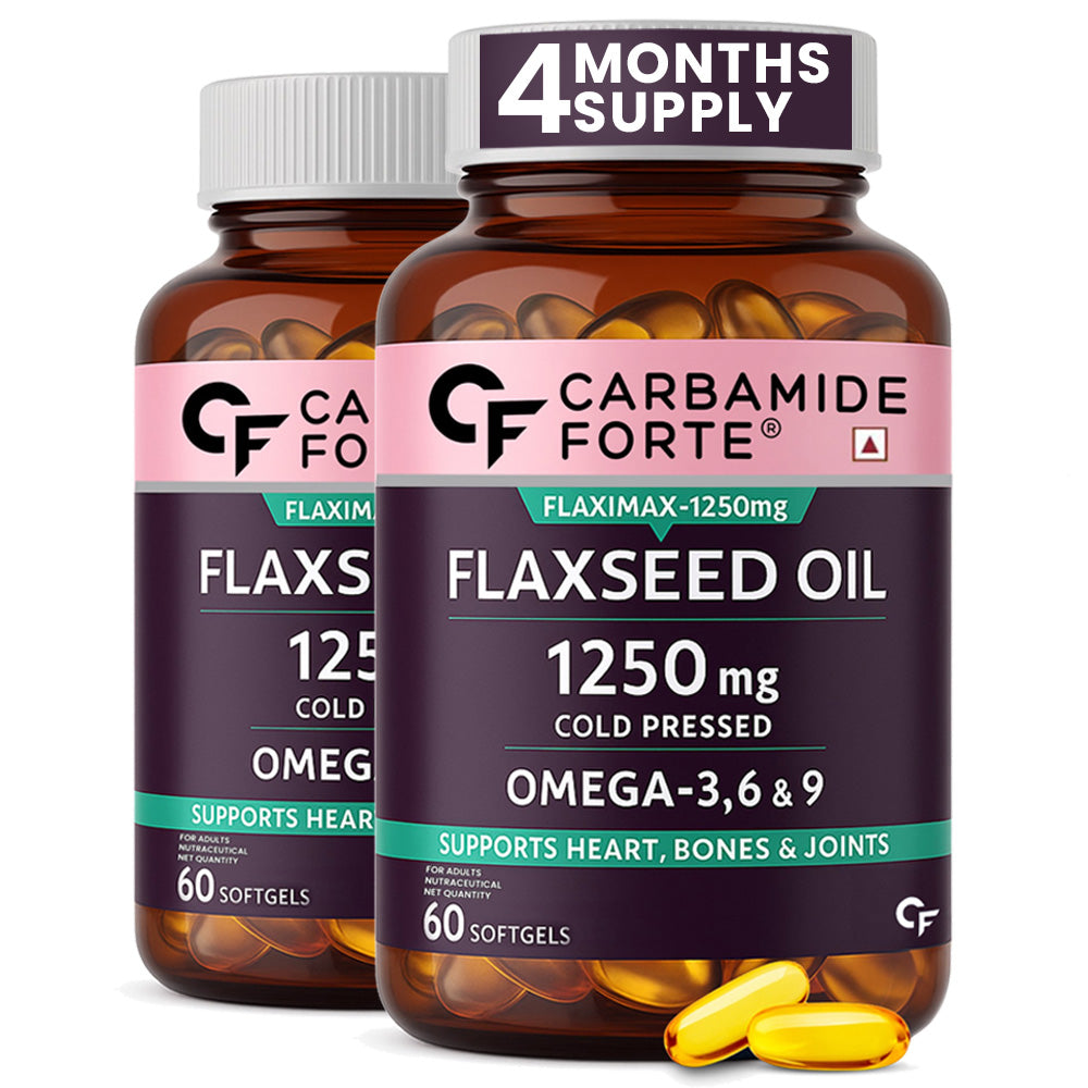 Cold‑Pressed Flaxseed Oil | Omega 3‑6‑9 | 1250mg | 60 Softgels