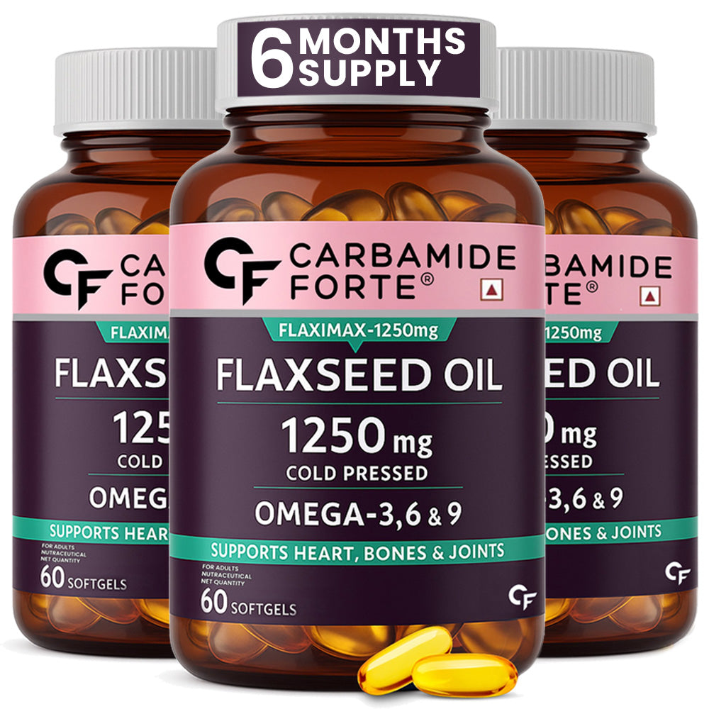 Cold‑Pressed Flaxseed Oil | Omega 3‑6‑9 | 1250mg | 60 Softgels