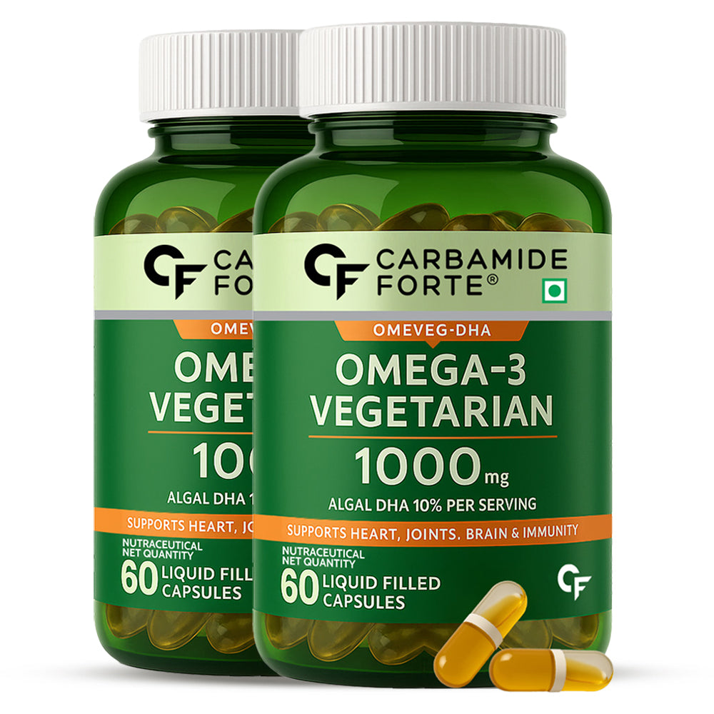 Veg Omega‑3 1000 mg with Algal DHA (Plant‑Based) | 60 Liquid Filled Capsules