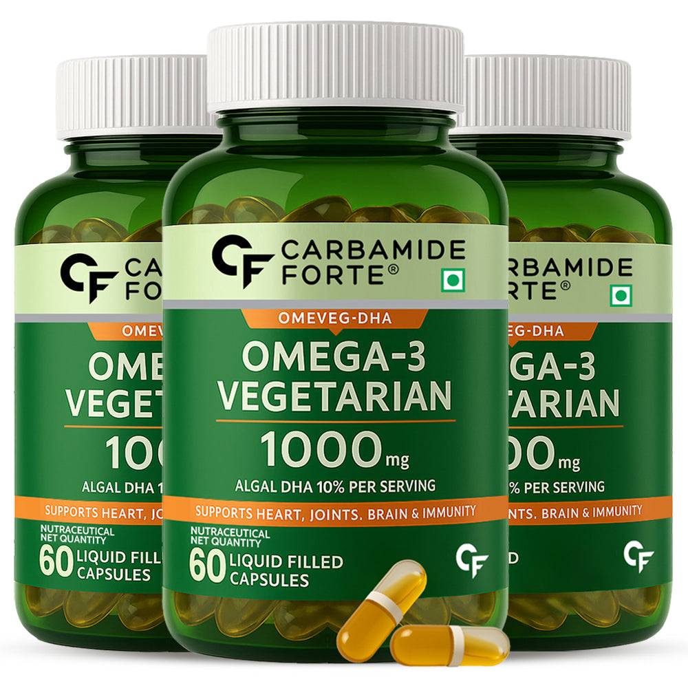 Veg Omega‑3 1000 mg with Algal DHA (Plant‑Based) | 60 Liquid Filled Capsules