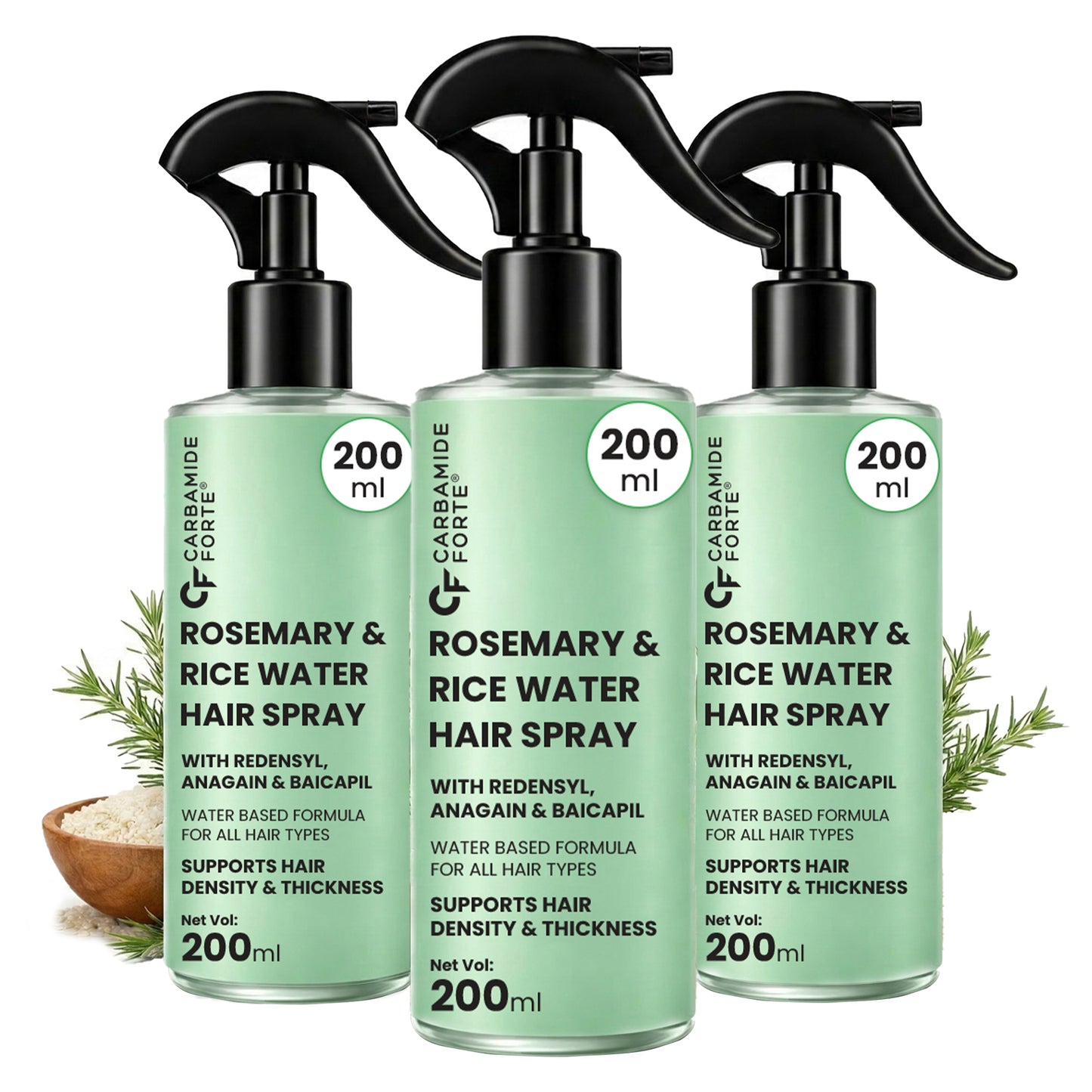 Rosemary Hair Spray with Rice Water & Advanced Actives – 200 ml