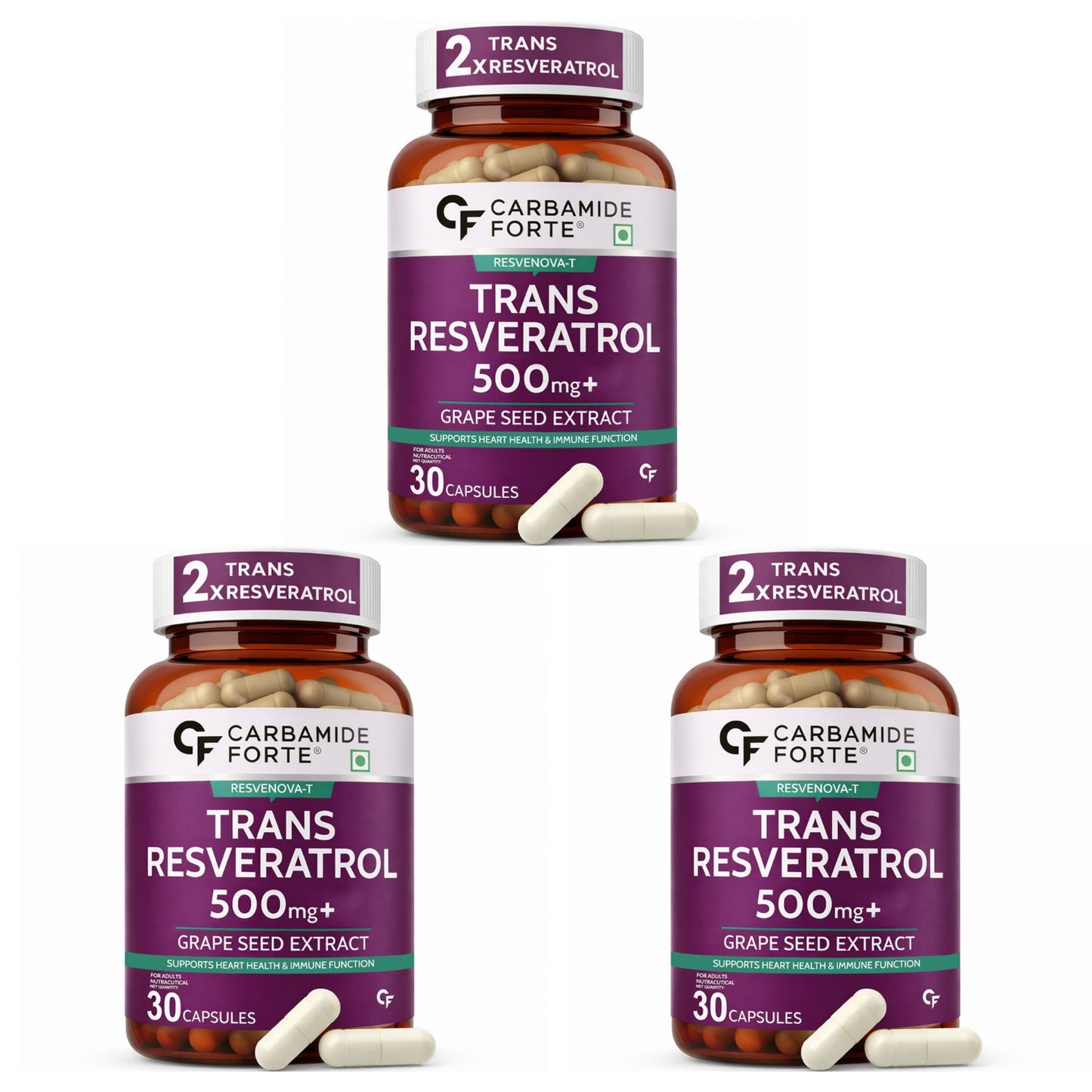 Resveratrol 500mg with Grape Seed Extract – Antioxidant Support Supplement