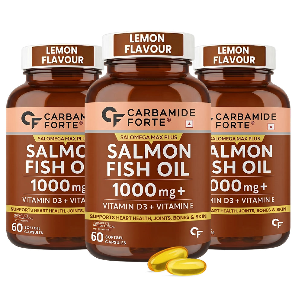 Omega 3 Fish Oil 1000mg with Vitamin D & E – Salmon Fish Oil Softgels (60 Softgels)