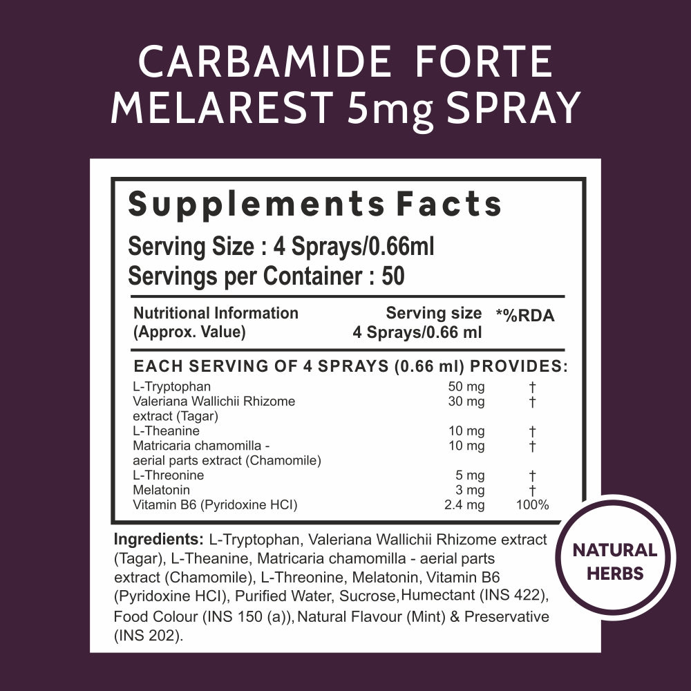 CF Melatonin Spray with Tagara & Chamomile - Sleeping Aid Supplement | Mint Flavour - 300 Sprays