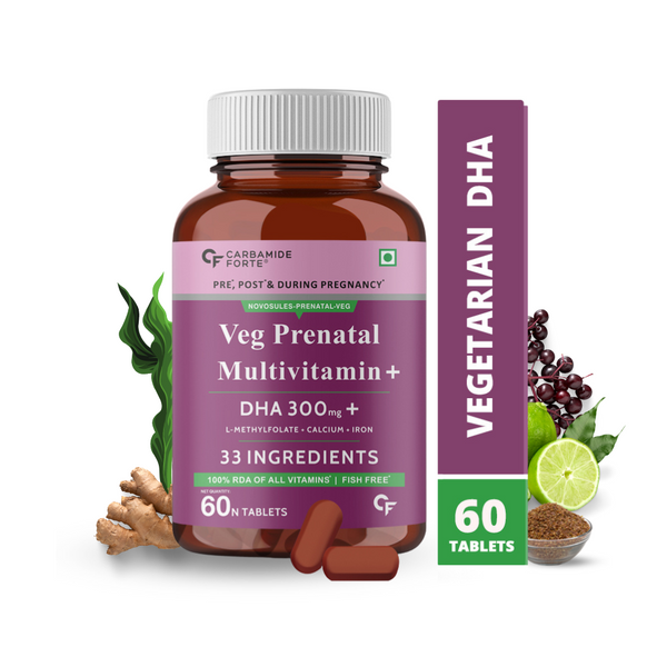 Carbamide Forte Veg Prenatal Multivitamin for Pregnancy with DHA 300mg