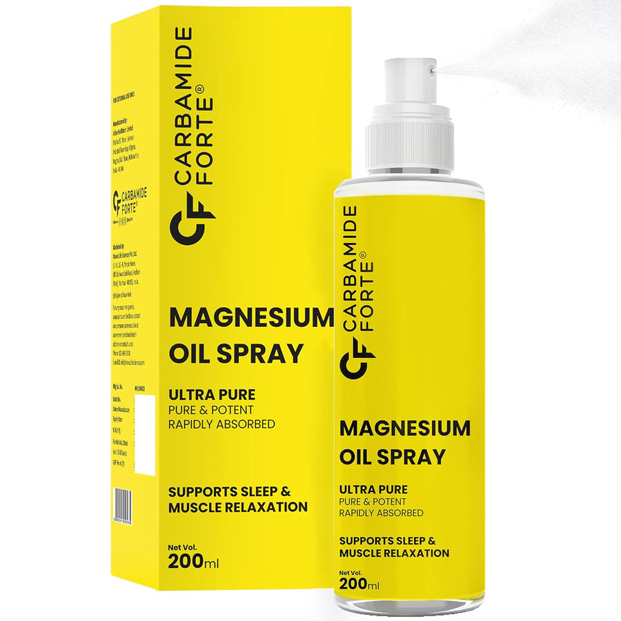 Carbamide Forte Magnesium Oil Spray | Topical Magnesium Spray | Magnesium Oil for feet, Sleep Support, Pain Relief & Muscle Recovery | Magnesium Oil 200ml