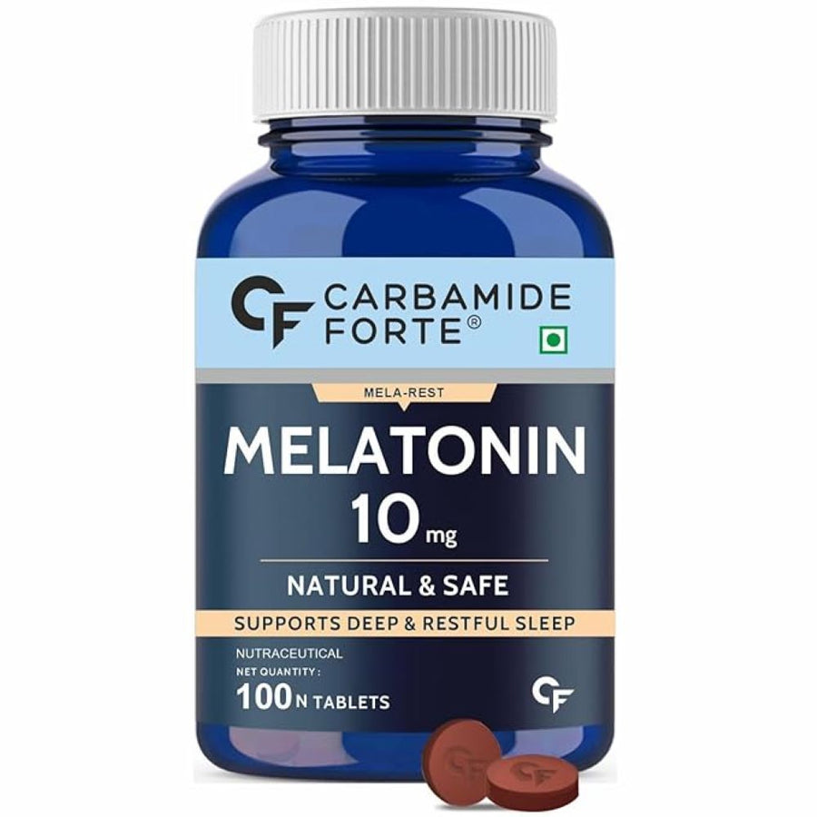 Carbamide Forte Melatonin 10 mg Pills | Sleep Supplement for Better Sleep | Melatonin Tablet for Restful Deep Sleep - 100 Veg Tablets