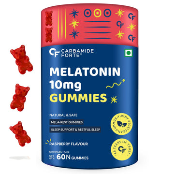 Carbamide Forte Melatonin 10mg sleep Gummies for Men & Women | Sleep Supplements- 60 Veg Gummies