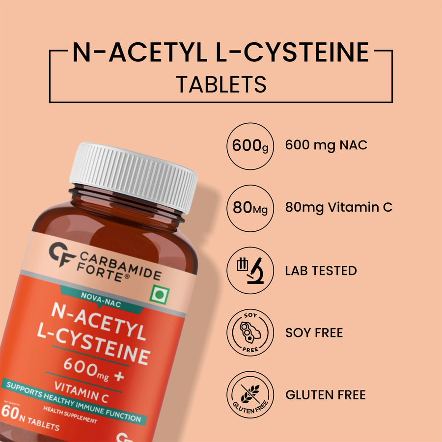 Carbamide Forte N-Acetyl, L-Cysteine 600mg (NAC) - 60 Veg Tablets