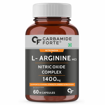 Carbamide Forte Nitric Oxide Supplement 1200mg with L-Arginine HCL, AAKG, L Citrulline Malate, Beet Root Extract & Caffeine – 60 Veg Capsules