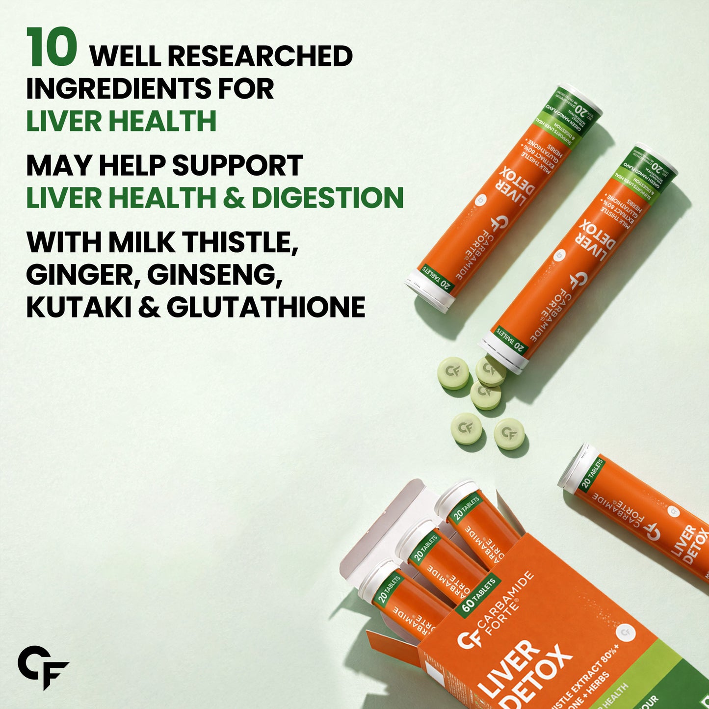 Liver Detox Effervescent Tablets for Daily Liver Health Support 60 Tablets