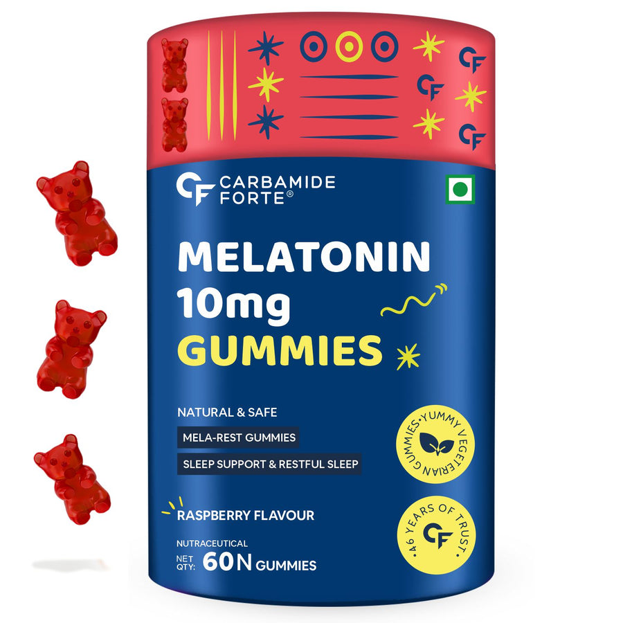 Carbamide Forte Melatonin 10mg Gummies for Better Sleep | Sleep Supplement - 60 Veg Gummies