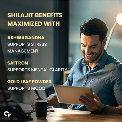 Carbamide Forte Shilajit / Shilajeet Gold Effervescent Tablets | Ayurvedic Himalayan Shilajit Original Effervescent Tablets For Men | Helps In Boosting Strength, Stamina & Power | Pure Shilajit Gold For Men | 15 Effervescent Tablets