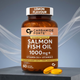 Omega 3 Fish Oil 1000mg with Vitamin D & E – Salmon Fish Oil Softgels (60 Softgels)