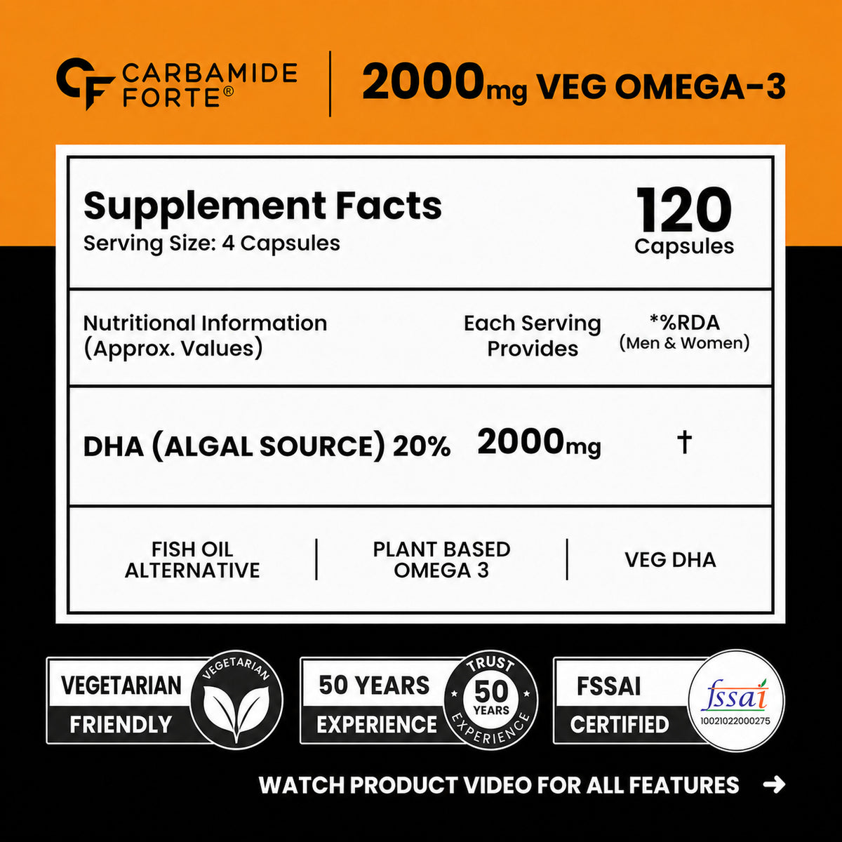 Veg Omega 3 2000mg - 120 Capsules